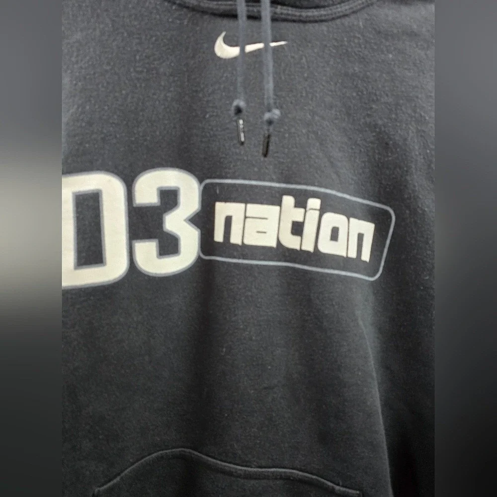 Nike D3 Nation Hoodie‎ Mens XL Black Graphic Pullover Sweatshirt Swoosh Logo